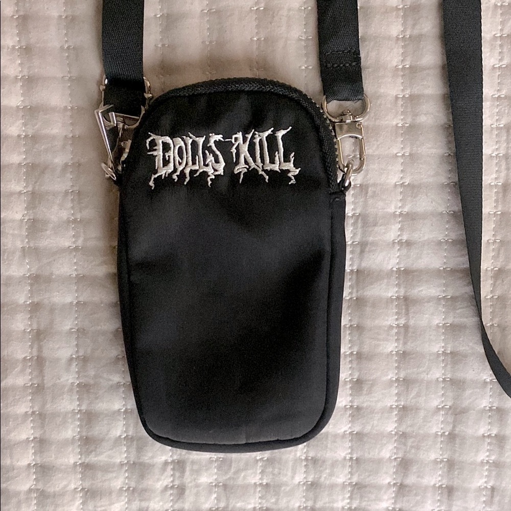 Dolls Kill - Black Crossbody Bag Sleek and Compact